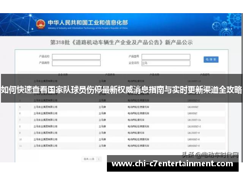 如何快速查看国家队球员伤停最新权威消息指南与实时更新渠道全攻略